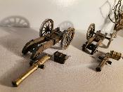 2 canons miniature en bronze