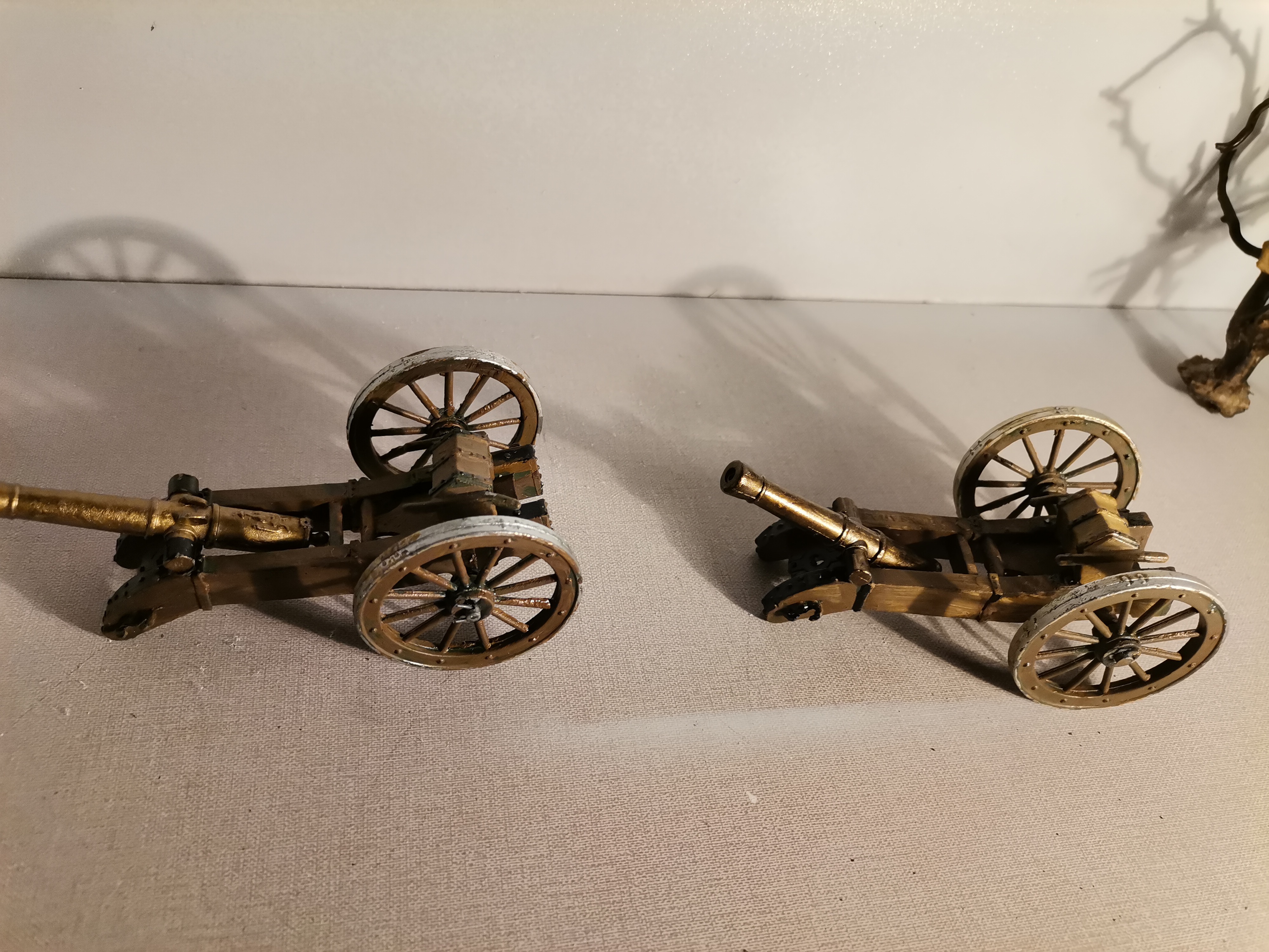 2 canons miniature en bronze